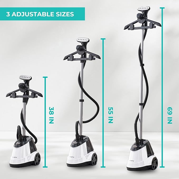 True & Tidy Heavy Duty Commercial Full Size Standing Garment Steamer - Image 7