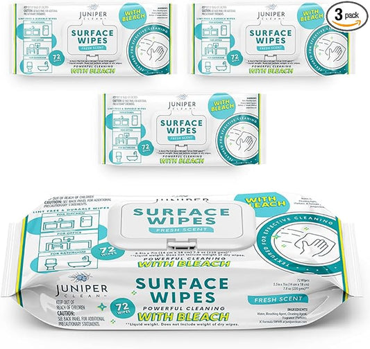 3 Pack Surface Cleaning Wipes by JuniperCLEAN
