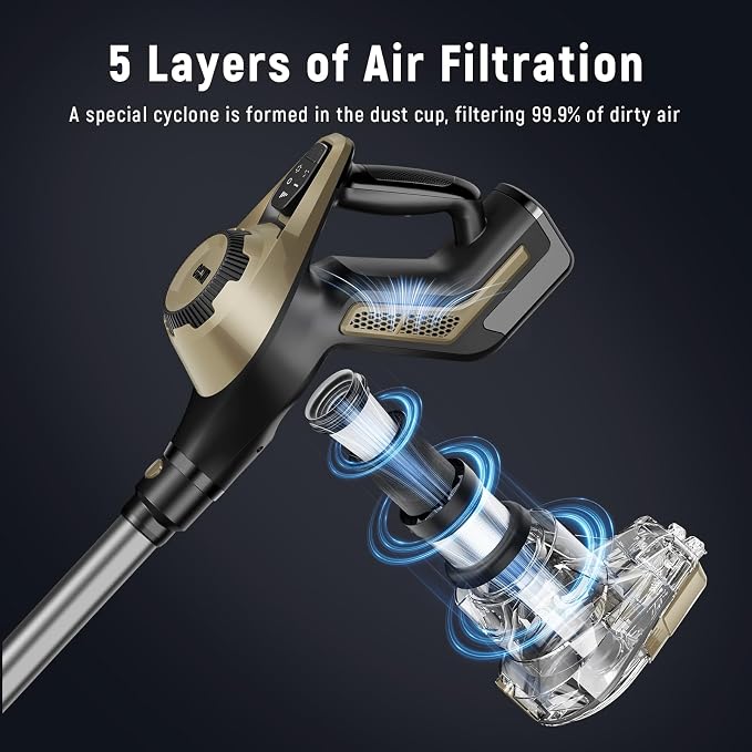 Cordless Vacuum Cleaner, 30Kpa Home Stick Vacuum, Smart Display & 1.5L Dust Cup - Image 9