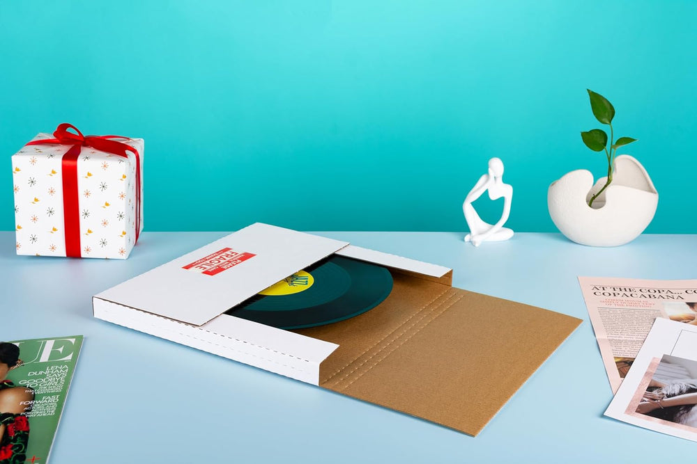 12.8x12.8x1 inch Shipping Boxes, Vinyl Record LP Mailer, 25-Pack