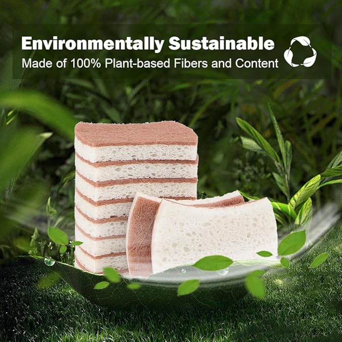Orighty Non-Scratch Scrub Sponge, Cellulose Kitchen Scrubber Sponges, Non-Stick - Image 3