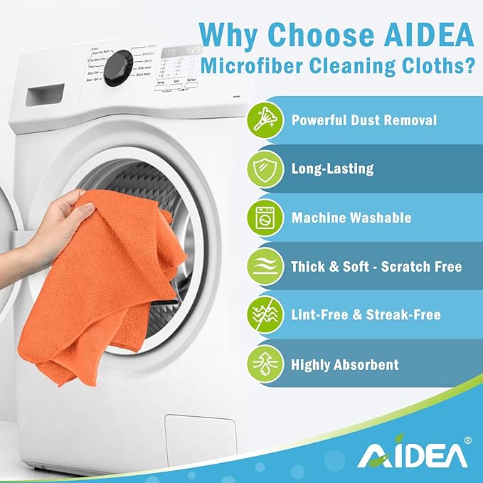 AIDEA Microfiber Cleaning Cloth-12PK, Soft Microfiber Towels - Image 3