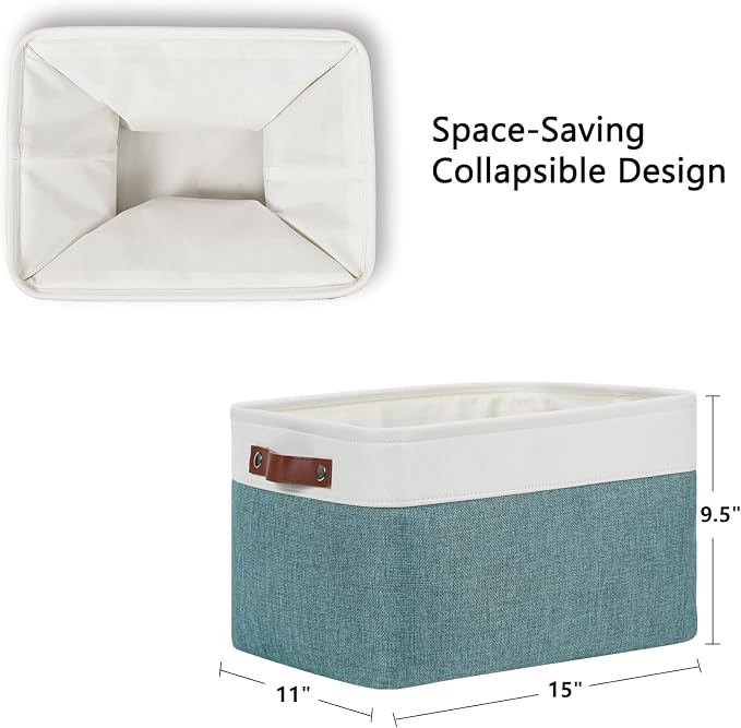 DULLEMELO Storage Baskets for Organizing, Rectangular Fabric Storage Bins - Image 2