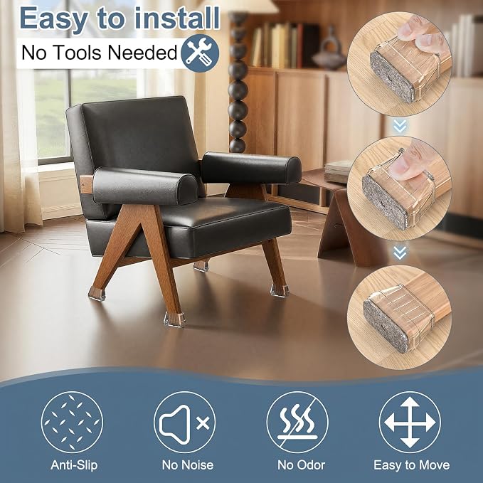24PCS Rectangular Chair Leg Floor Protectors - Image 5