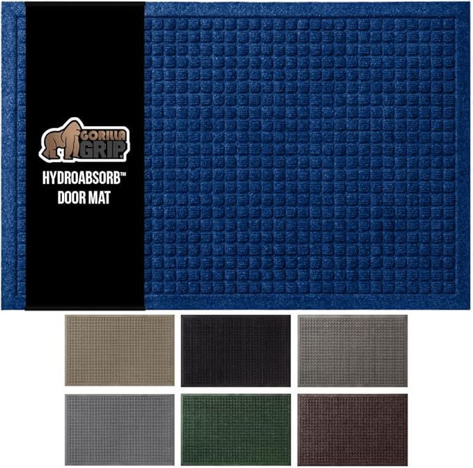 GORILLA GRIP Front Door Mat, Indoor Outdoor Ultra Absorbent HydroAbsorb Doormat by GorillaGrip