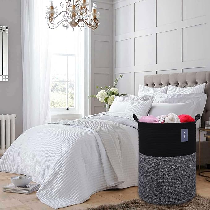 COMSE Extra Large Blanket Basket, Tall Woven Storage Basket, Nursery Hamper - Image 7
