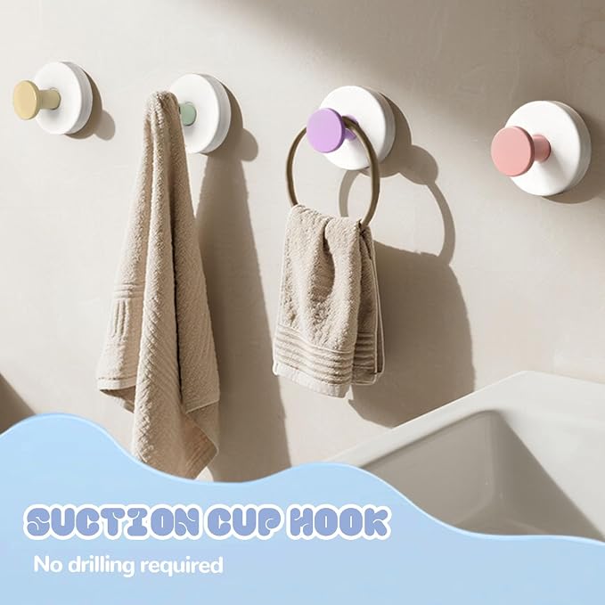 4 Pcs Suction Cup Hook for Shower，304 Stainless Steel Removable Hooks，Towel - Image 5