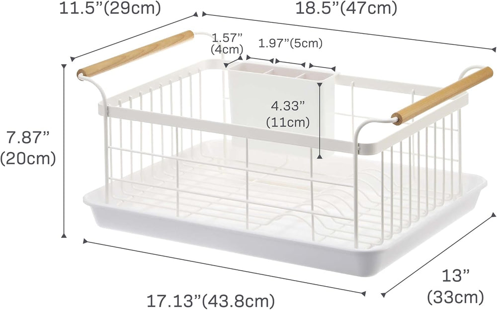 YAMAZAKI Home Dish Drying Rack – Modern White Dish Rack for Kitchen Counter w...