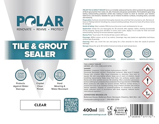 Polar Tile & Grout Sealer Clear Aerosol Spray - Image 2