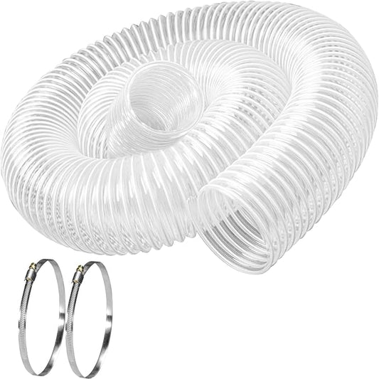 5" x 10' PVC Dust Collection Hose, Flexible Heavy PVC Fume Collection Hose by Qucship