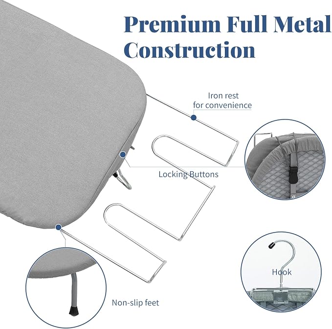Small Ironing Board with Iron Holder, RAINHOL Countertop Mini Ironing Board - Image 5