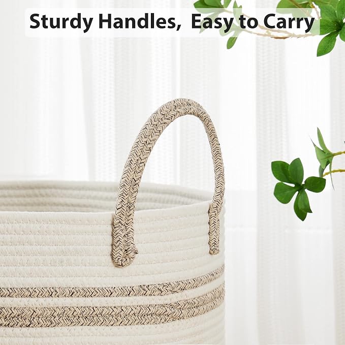 Large Laundry Hamper, Tall Woven Storage Basket - Image 5