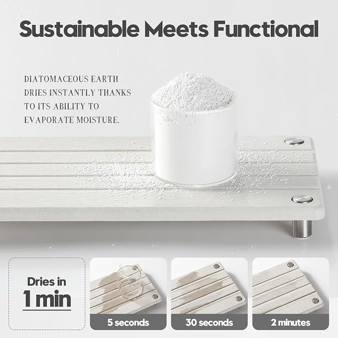 Instant Dry Sink Caddy Kitchen Sink Organizer, Quick Drying Stone Tray - Image 5