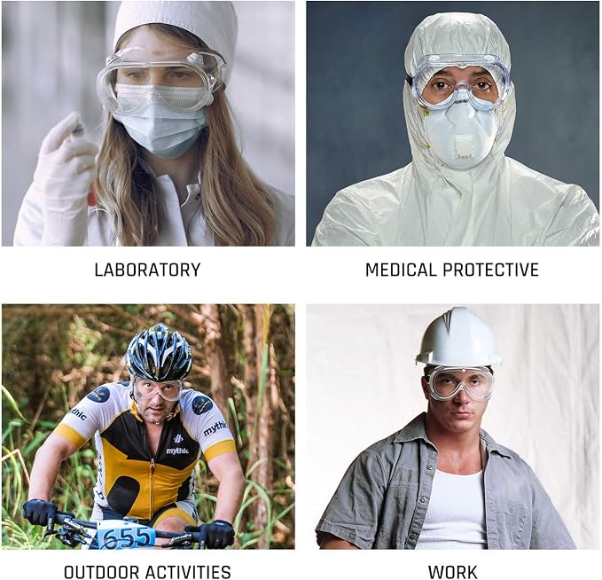 Safety Goggles Medical Goggles Fit Over Eyeglasses Anti-Fog Safety Glasses - Image 3