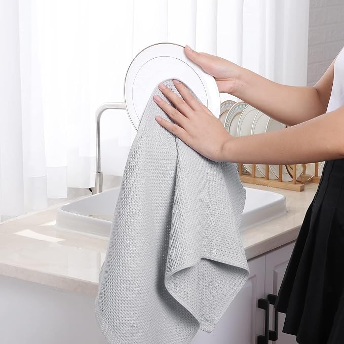 Homaxy 100% Cotton Waffle Weave Kitchen Dish Towels, Ultra Soft Absorbent Quick - Image 4