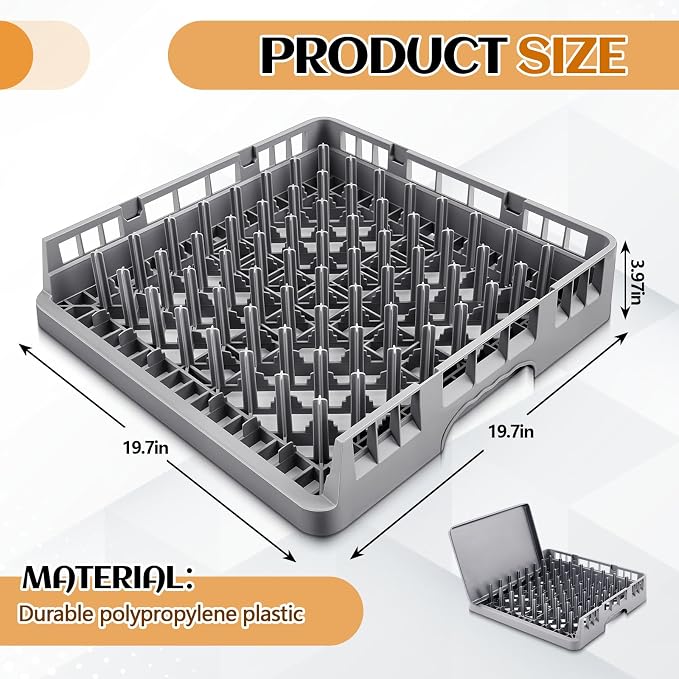 Commercial Dishwasher Tray Rack Polypropylene Full Size Flatware Rack - Image 2