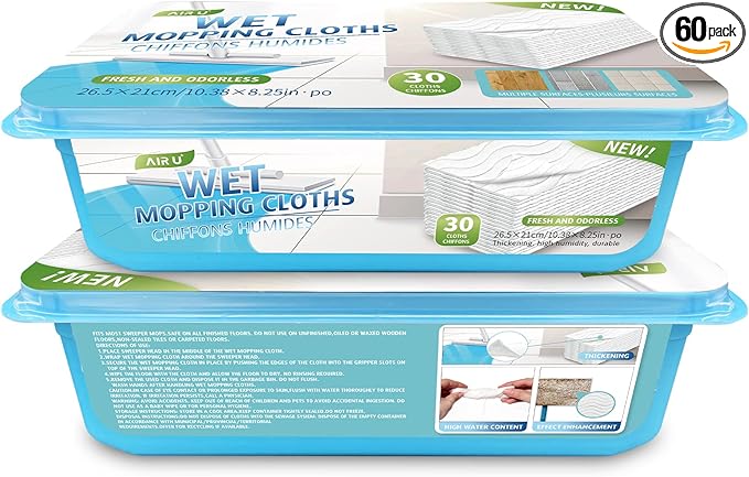 Upgraded Wet Mop Refills for Swiffer Sweeper Wet Pads by AIRU