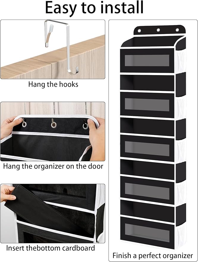 Over The Door Organizer, 5 Shelves Closet Door Hanging Organizer - Image 4