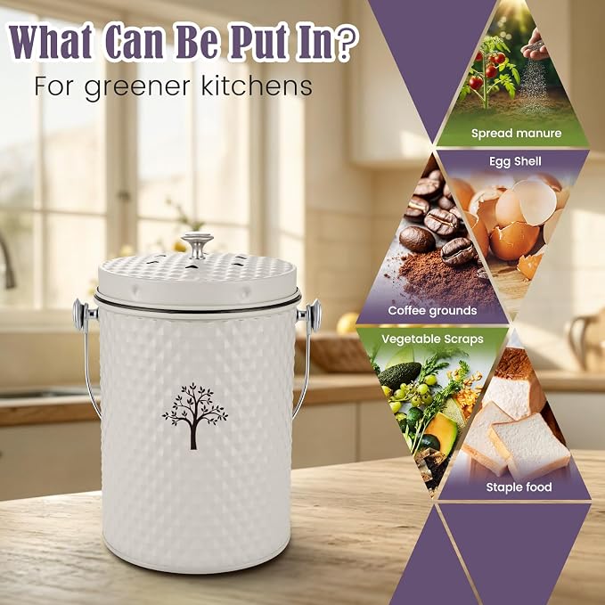 AOSION Countertop Compost Bin Kitchen, Odorless Indoor Compost Bin - Image 5