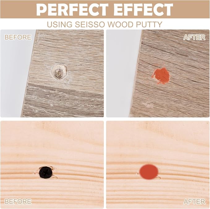 SEISSO Wood Putty, Mahogany Wood Filler Paintable, Wood Putty Outdoor Waterproof - Image 3