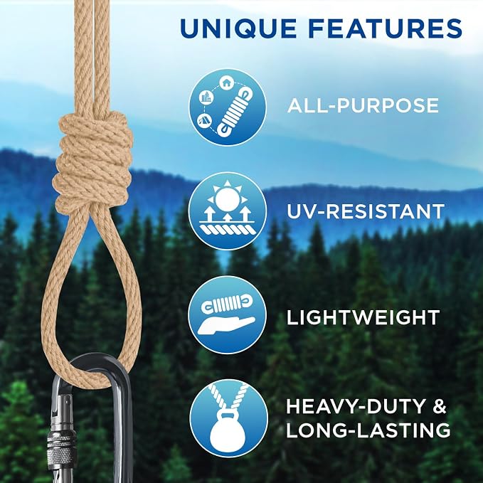 TECEUM Cotton Rope 3/16” – 50 FT – Strong All-Purpose Braided Rope – Natural - Image 4