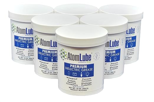 Premium Dielectric Grease 6-Pack of 16 oz Jars by AtomLube