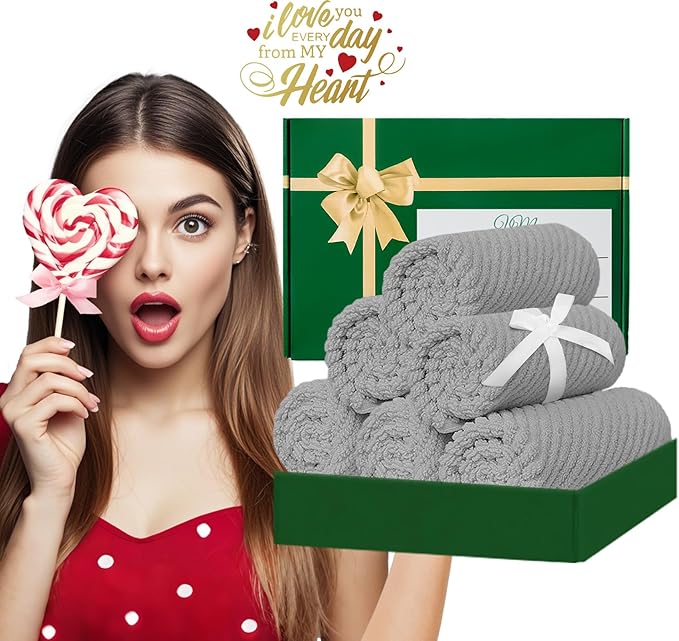 VOOVA & MOVAS Grey Washcloths 6PC - Image 6