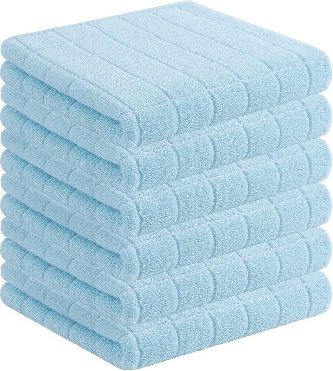 Homaxy 100% Cotton Terry Kitchen Towels, Checkered Designed, Soft and Super by Homaxy