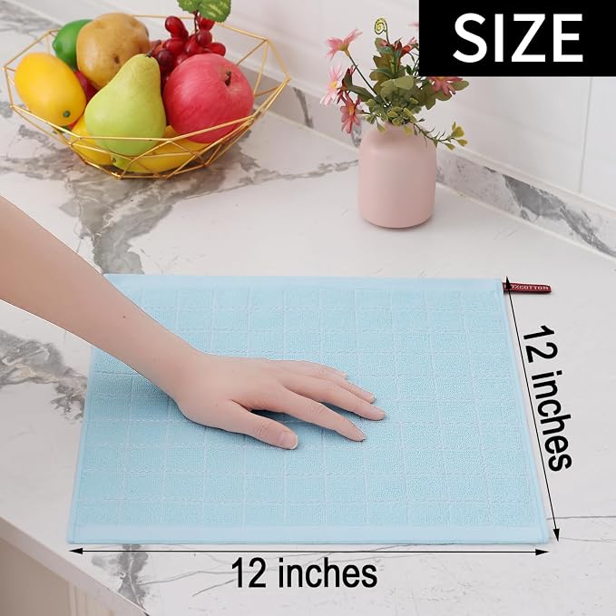 Homaxy 100% Cotton Terry Kitchen Dish Cloths, Ultra Soft and Absorbent Dish - Image 5