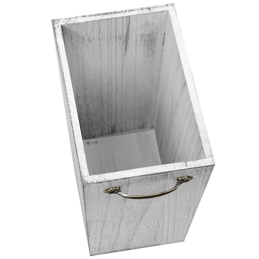 Wood Wastebasket Trash Can Rustic Farmhouse Square Garbage Container Bin - Image 3