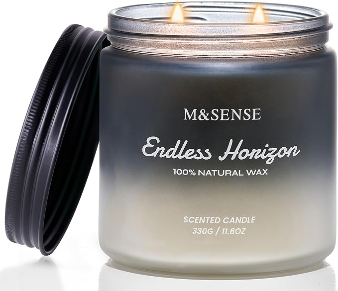 M&SENSE Cedar Ginger Men Scented Candles, 11.6oz 2 Wick All Natural Soy Wax by MSENSE