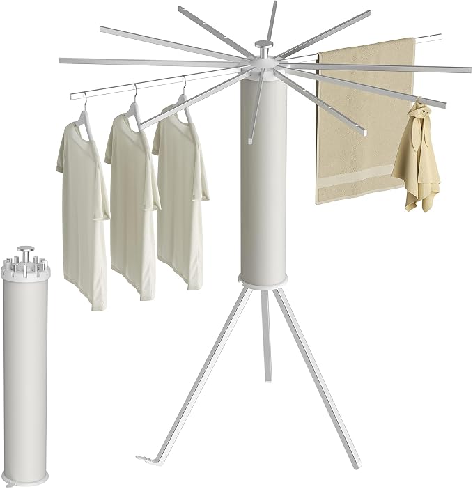 Tripod Clothes Drying Rack, Garment Rack Portable and Foldable Space Saving by SUNOUTLY
