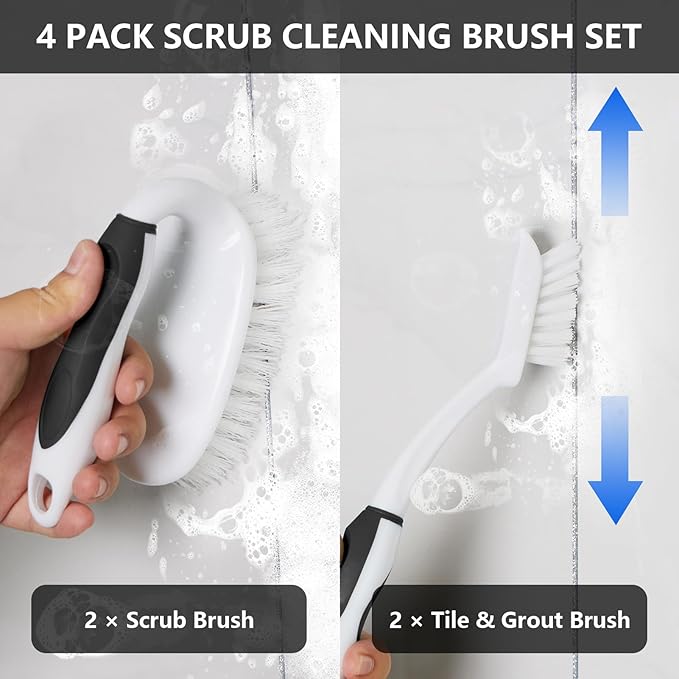 Scrub Brush Set, 4 Pack Deep Cleaning Brush Kit - Image 2
