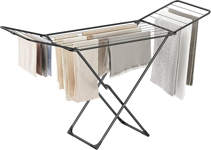 SONGMICS Clothes Drying Rack, Metal Laundry Drying Rack, Space-Saving, by SONGMICSbySONGMICSHOME