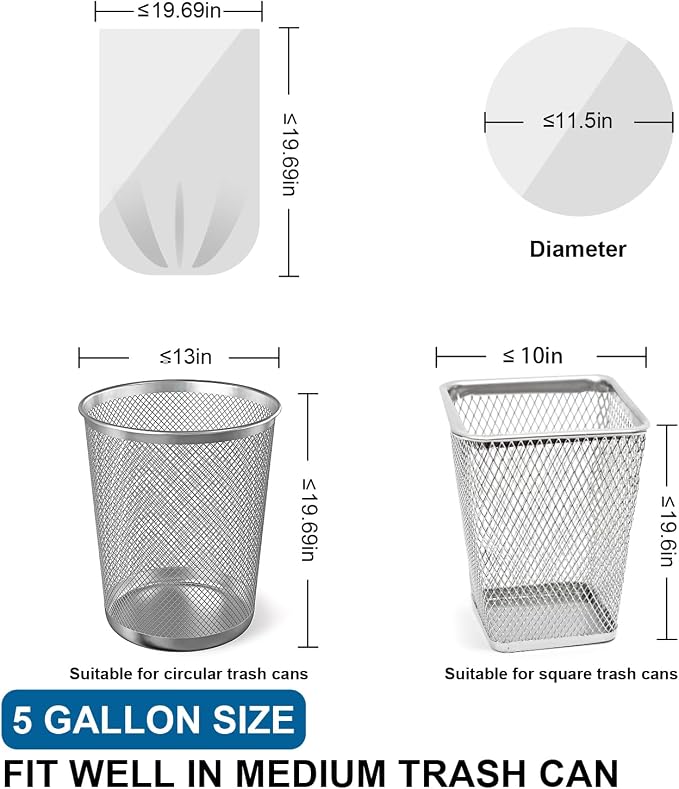 5 Gallon Trash Bags Drawstring 1.1 Mil - Image 3