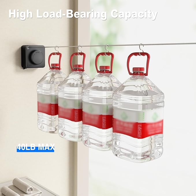 Retractable Clothesline Indoor, Non-Sagging Outdoor Clothes Line Retracting - Image 5