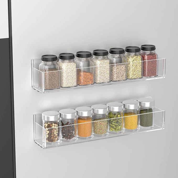 PMMASTO Adhesive Acrylic Spice Rack Organizer - Image 6