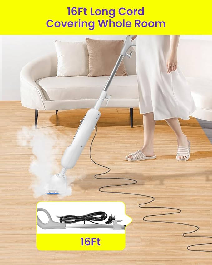 Steam Mop for Floor Cleaning, Effortless Ergonomic Design Floor Steamer for - Image 4