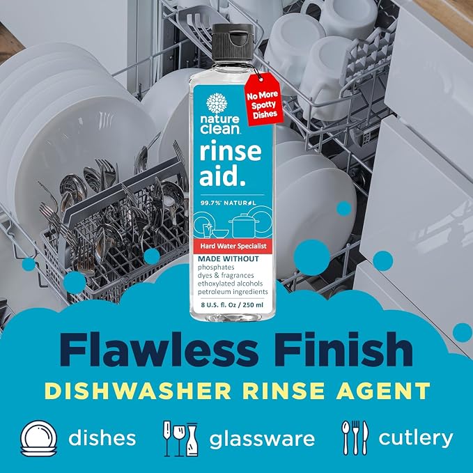 Nature Clean All Natural Dishwasher Rinse Aid Cleaner, Liquid Dishwasher Rinse - Image 3