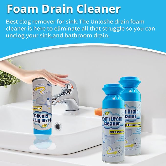 Drain Cleaner, Foaming Drain Cleaner and Deodorizer, Sink Cleaning Foam - Image 2