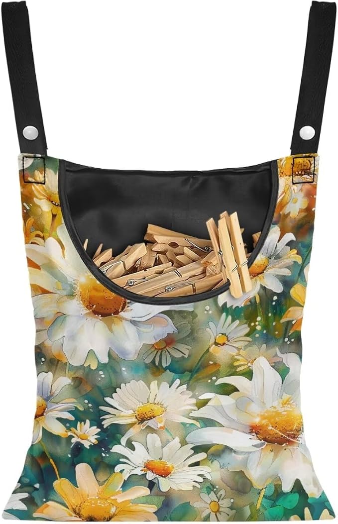 Daisy Clothespin Organizer Bag Shell Beach Clothespin Bags by CREAMIC