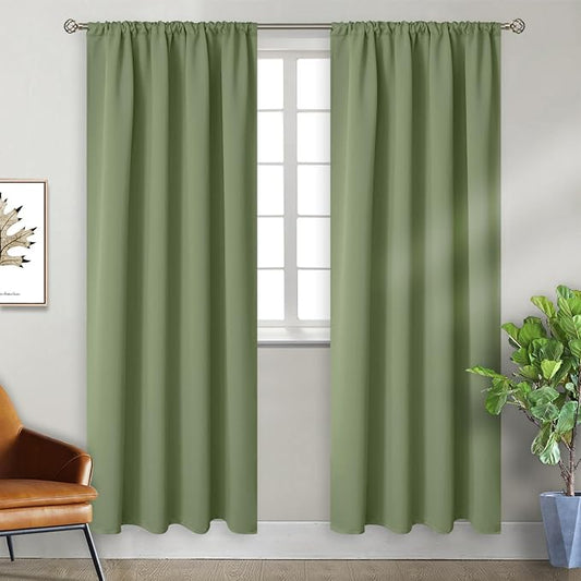 BGment Olive Green Blackout Curtains 84 Inches Length 2 Panels by BGment