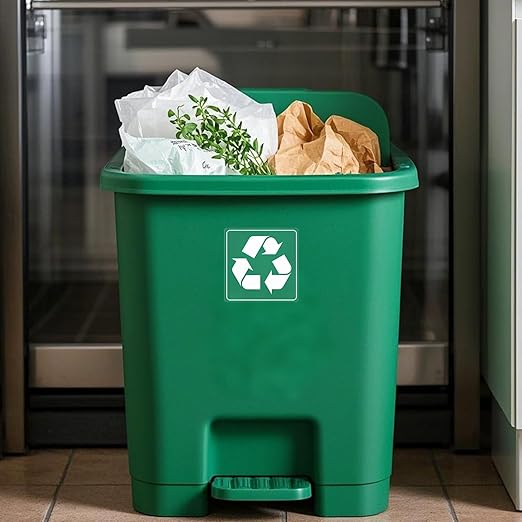 10 Pack Recycle and Trash Clear Stickers 3×3 Inches Vinyl Transparent - Image 6