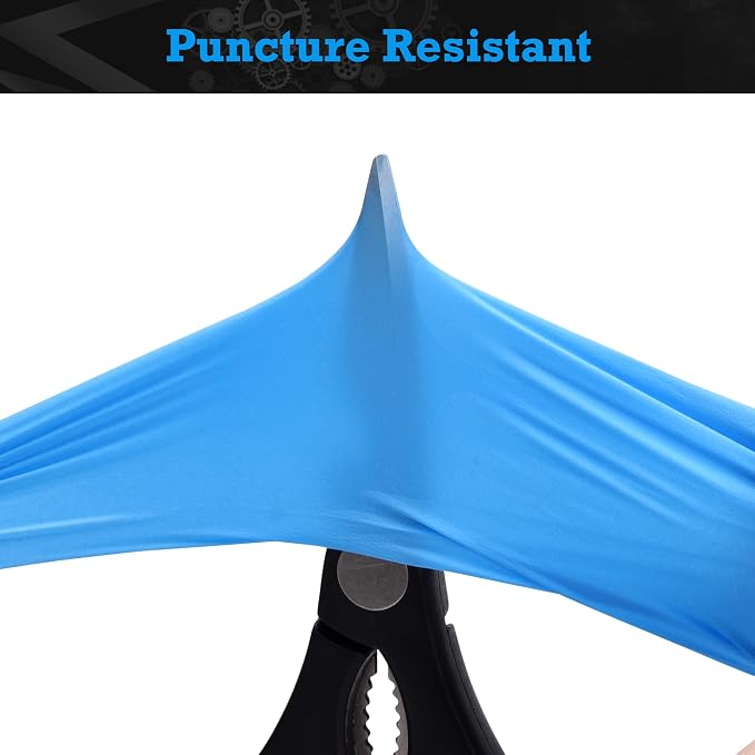 TitanFlex Heavy-Duty Blue Nitrile Gloves, Fully Textured, Mechanic Disposable - Image 5