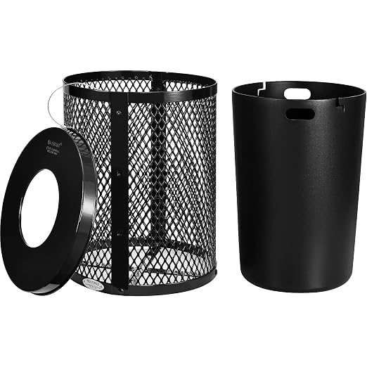 Global Industrial Outdoor Diamond Steel Trash Can - Image 2