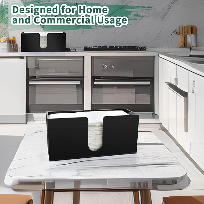 4Pack Black Acrylic Countertop Paper Towel Dispenser, Napkin Dispenser - Image 6