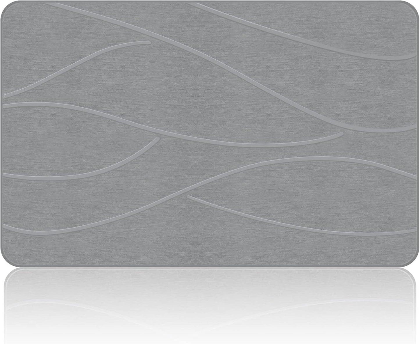 Veeloim Stone Bath Mat Diatomaceous Earth Shower Mat Non-Slip Super Absorbent Diatomite Stone Bath Mats for Bathroom Floor Quick Drying Natural Easy to Clean(23.6''×15.4" Gray)