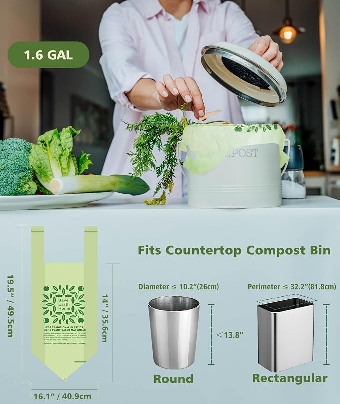 1.6 Gal Small Compost Bags for Countertop Bin - Image 4