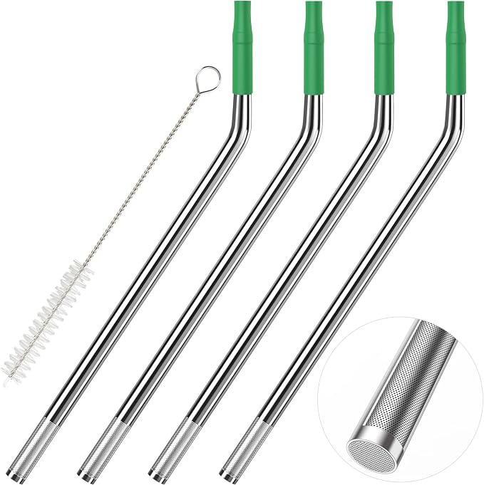 Stainless Steel Straws Long Metal Straws by YEOSEN