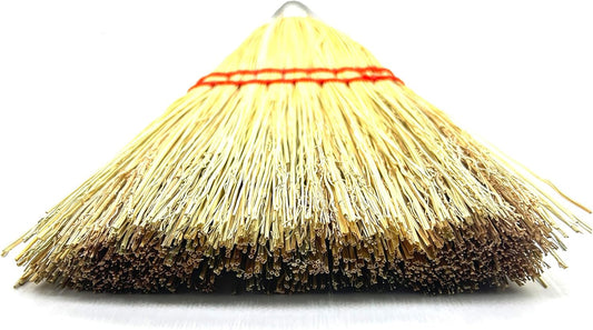 12 Inch Corn Handmade Broom Mini Whisk Made of Natural Corn Broom Straw with a Solid Metal Hang Design for Outdoor Car Porch Debris Dust Dirt Driveways Sidewalks Halloween